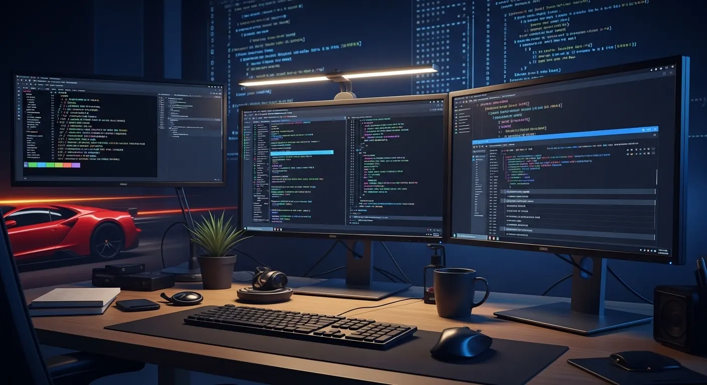 A futuristic, high-speed data flow visualization representing Bun.jss performance and efficiency, with glowing lines of code and data packets moving rapidly through a dark, abstract technological landscape. Focus on speed and modern development. Photorealistic, high-resolution.